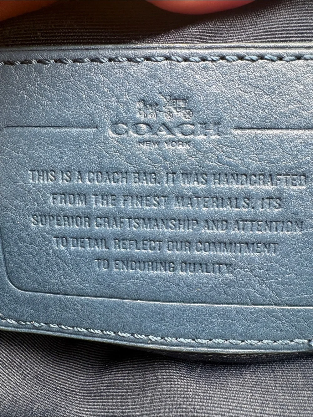 Coach Blue Leather Crossbody Messenger Bag Adjustable Strap Men’s